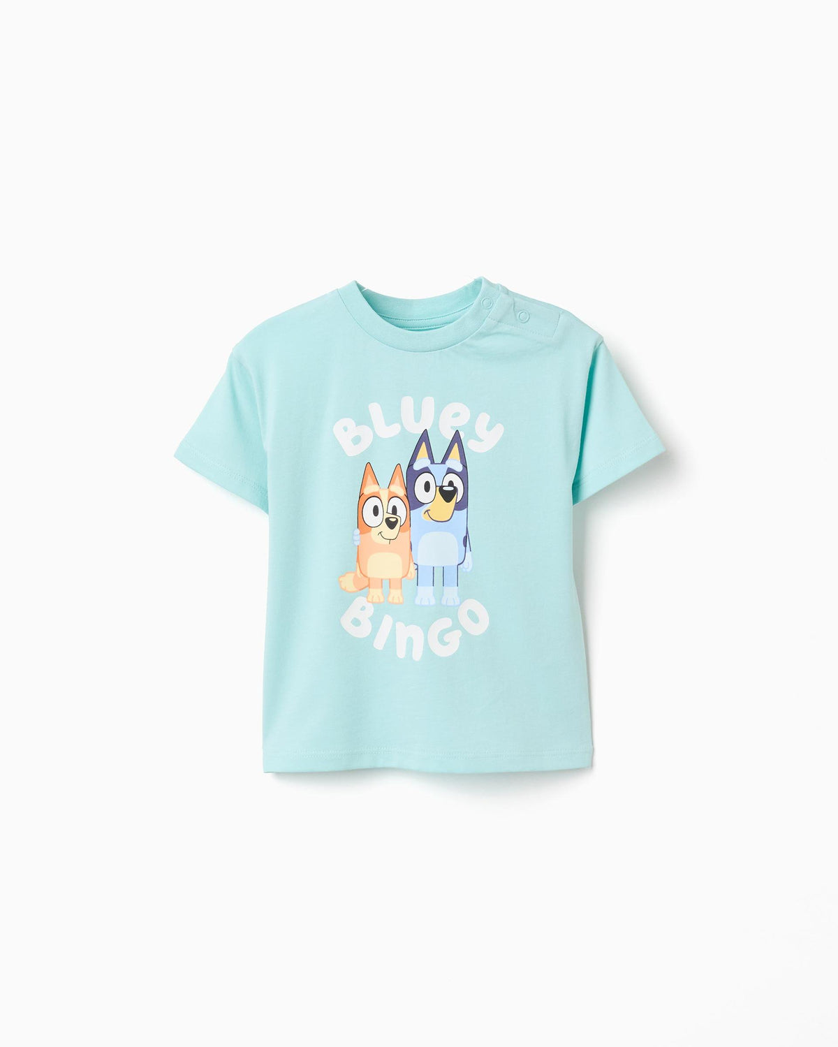 Camiseta Estampado Bluey y Bingo Azul Zippy