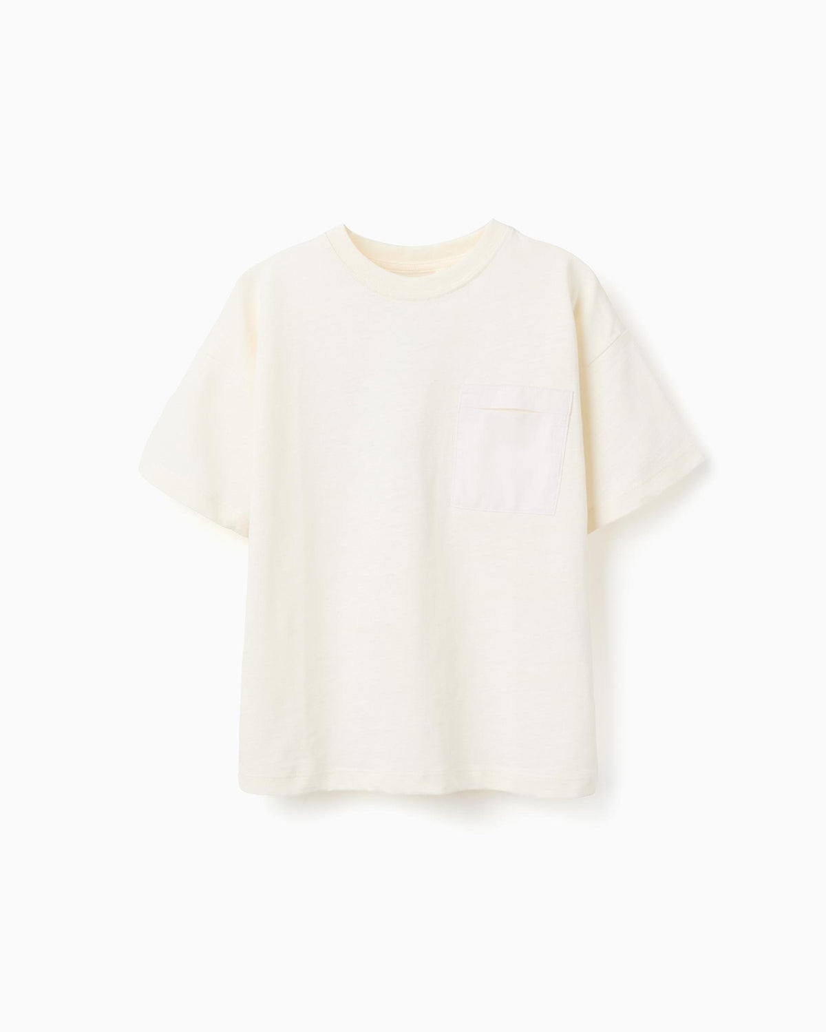 Camiseta Overzise Globo Bolsillo Beige Zippy