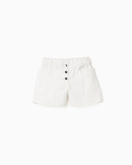 Short Botones Resortado Blanco Zippy