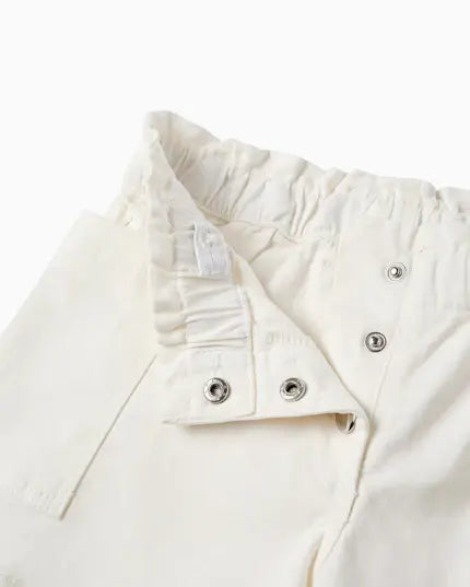 Short Botones Resortado Blanco Zippy estilo