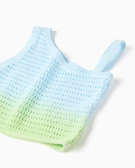 Conjunto Short Combinado Tejido Verde Azul Zippy modelo
