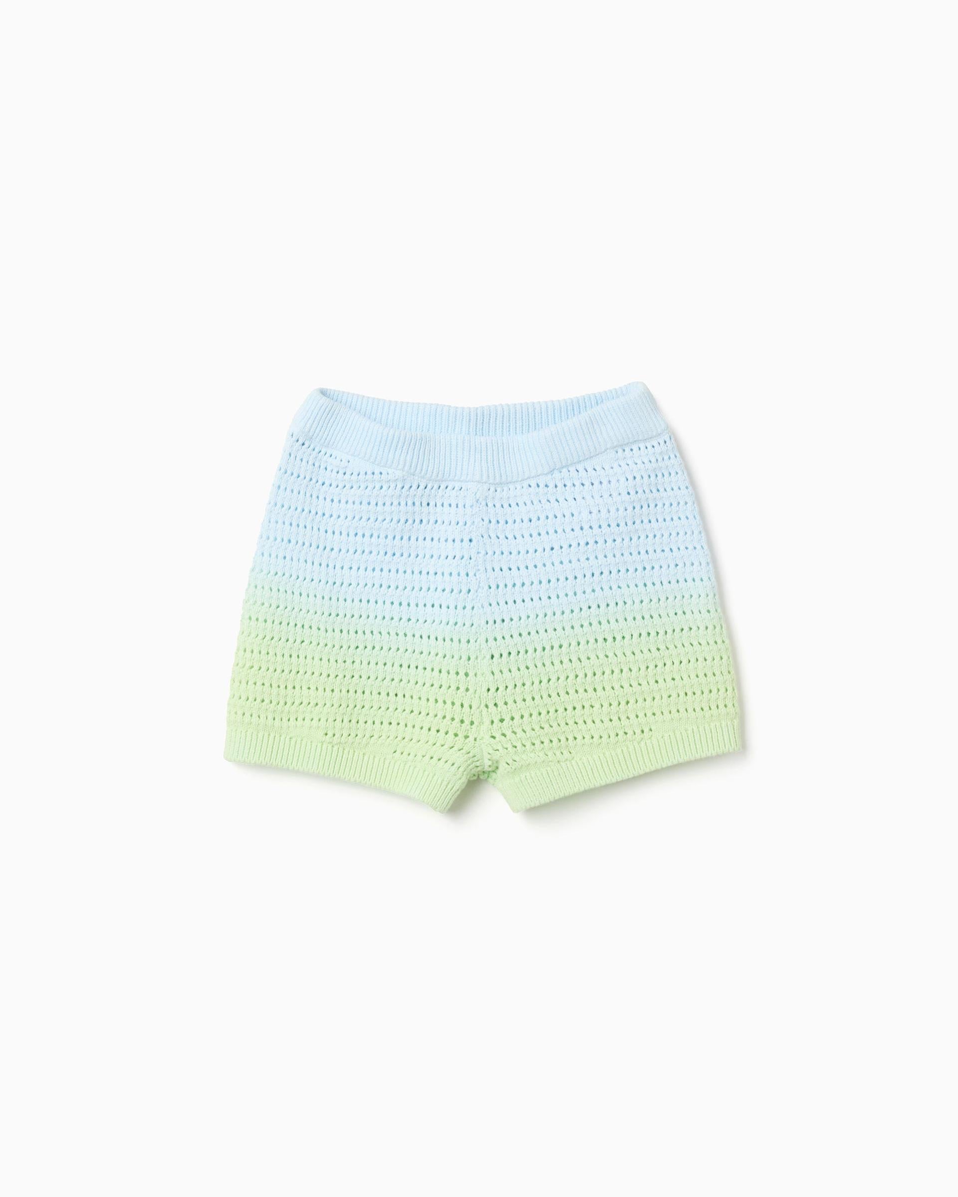 Conjunto Short Combinado Tejido Verde Azul Zippy estilo