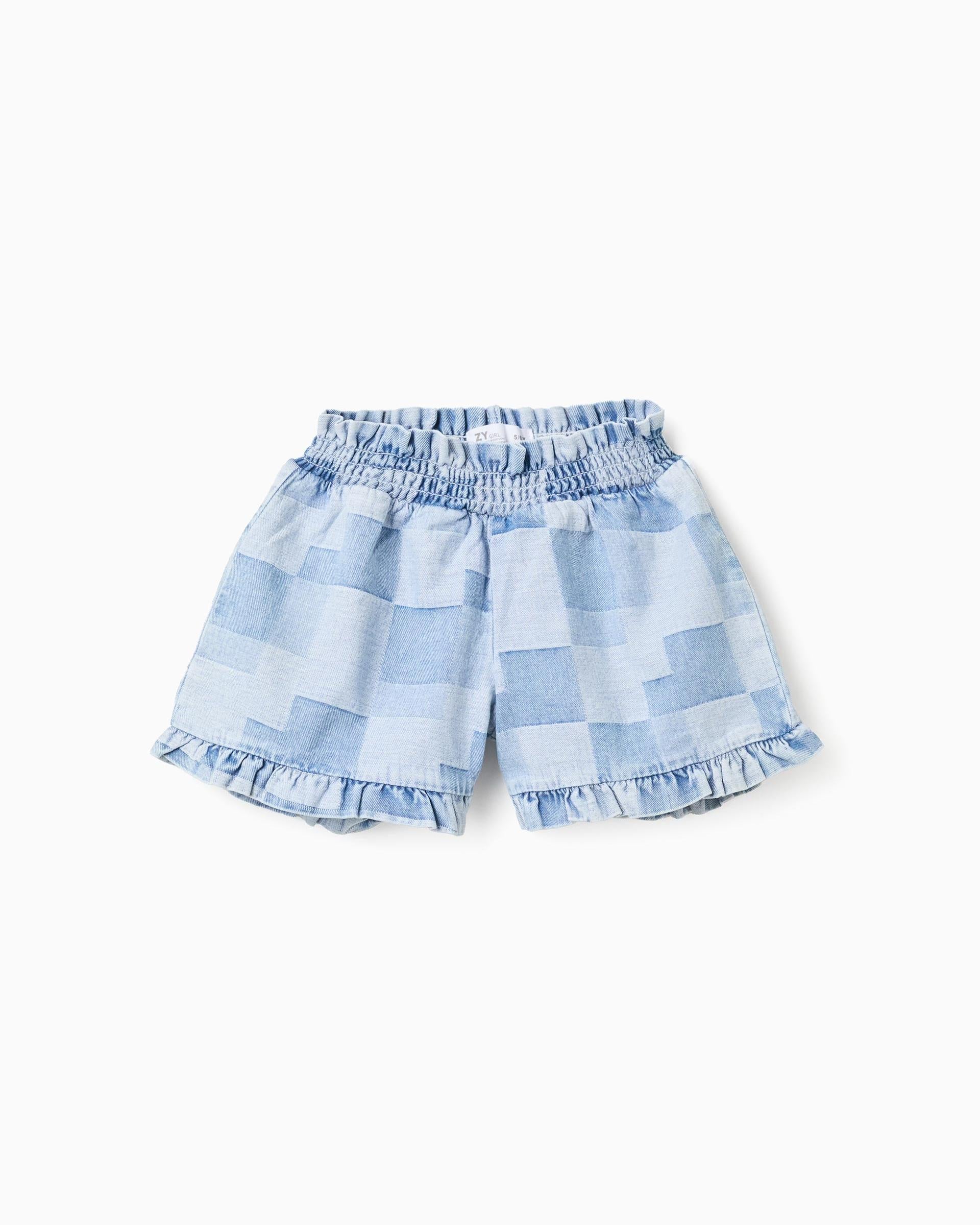 Short Combinado Cuadros Denim Zippy