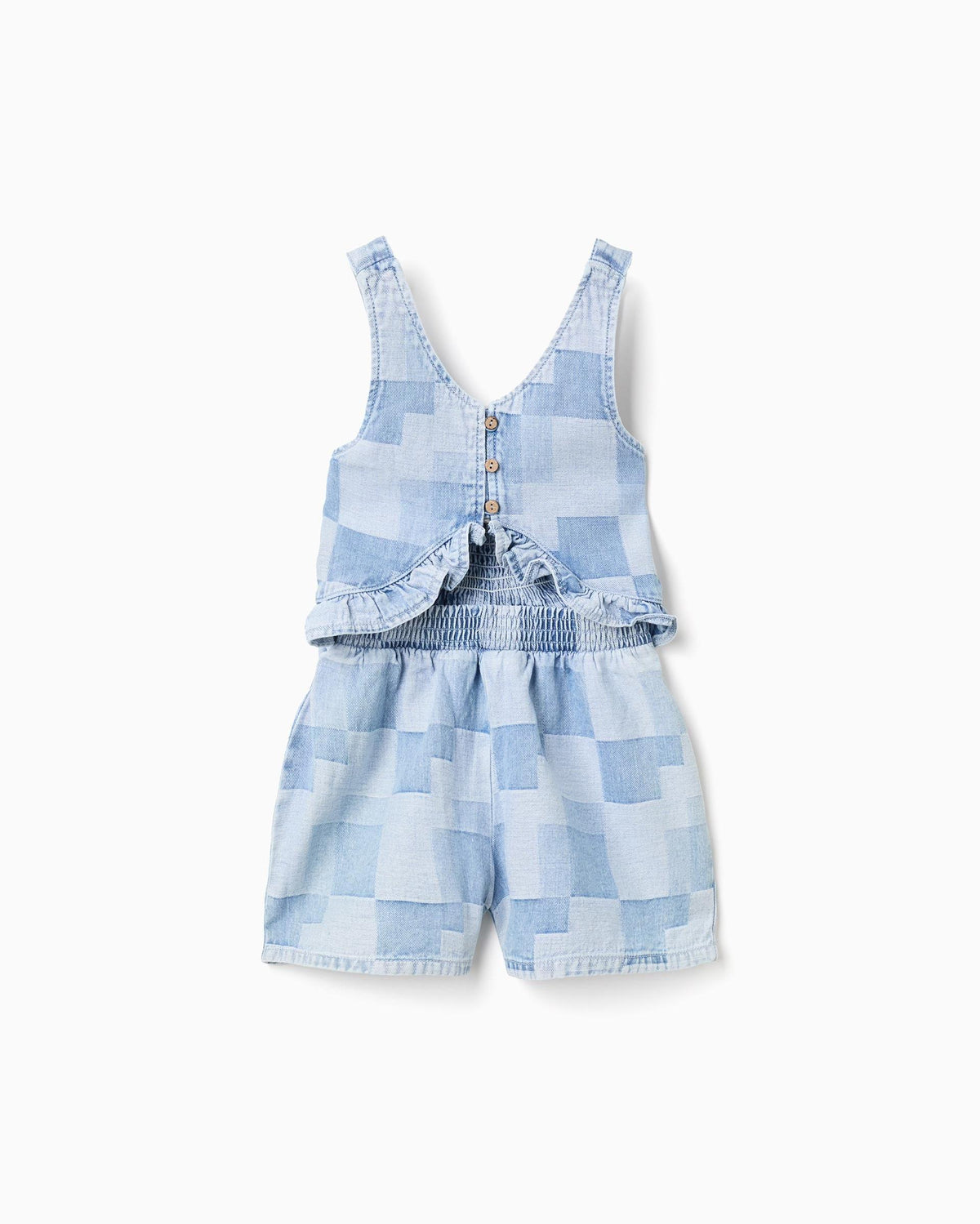 Enterizo Combinado Cuadros Denim Zippy