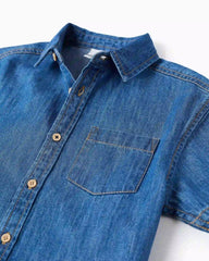 Camisa Bolsillo Denim Claro Zippy