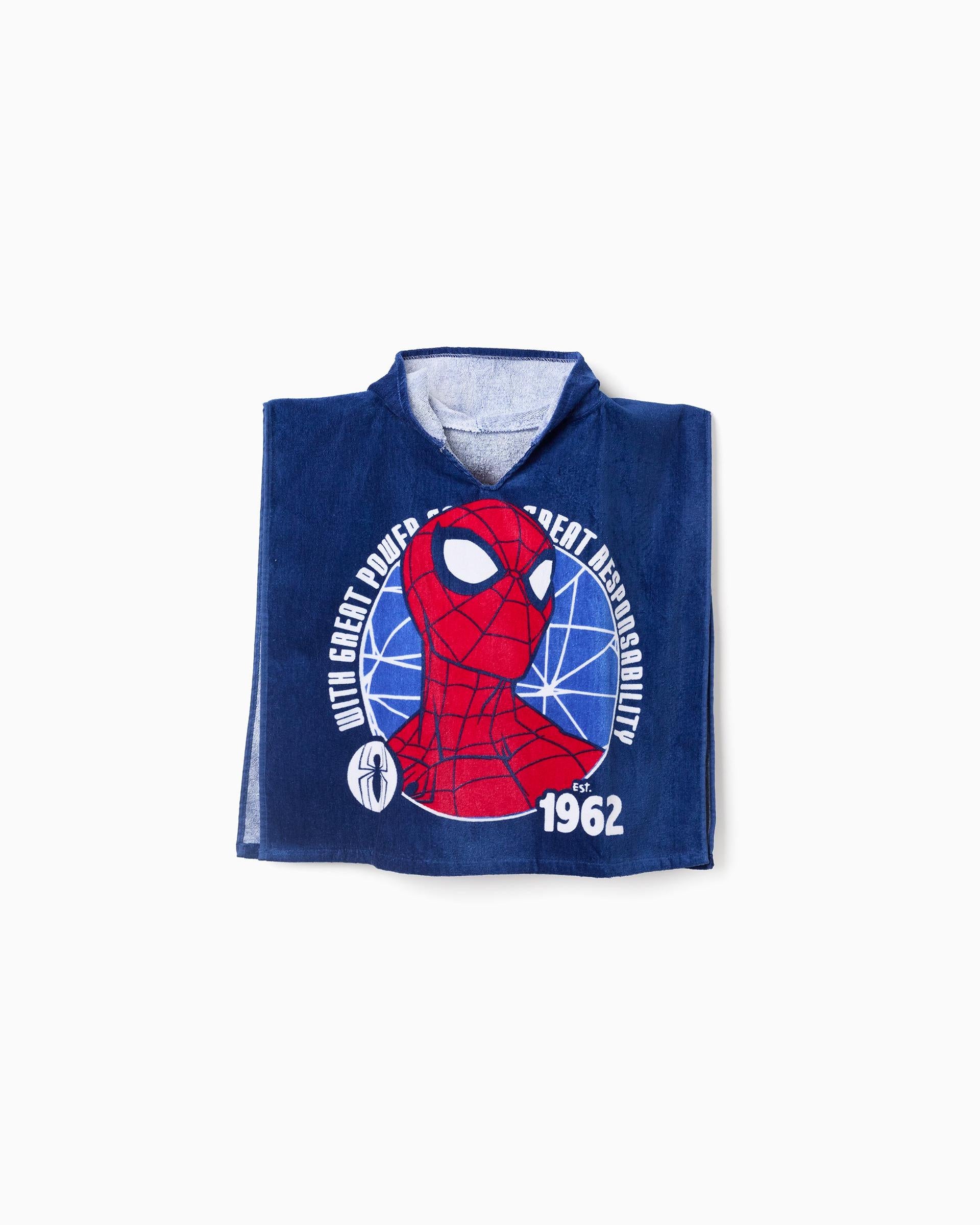 Toalla con Capota Spiderman Azul Zippy
