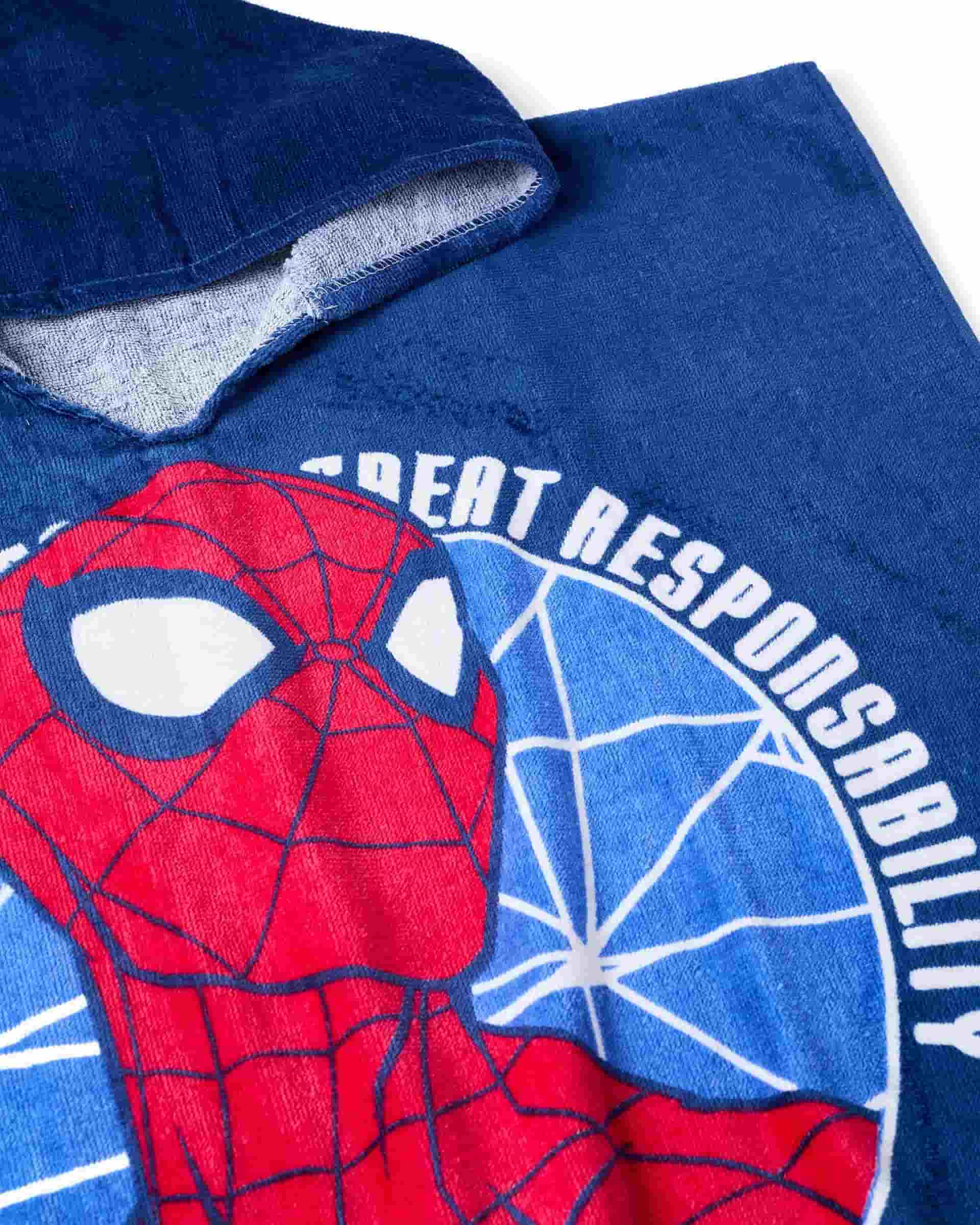 Toalla con Capota Spiderman Azul Zippy detalle