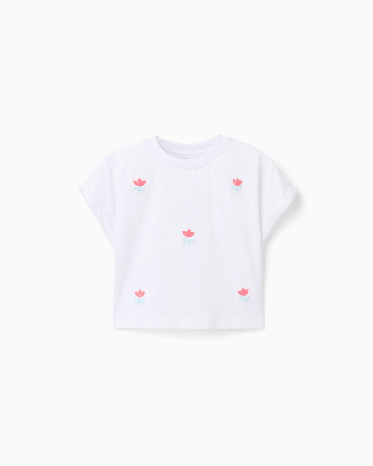 Blusa Detalles Tulipanes Blanco Zippy