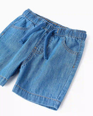 Bermuda Resortada Denim Claro Zippy detalle