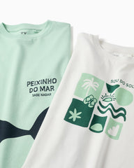 Set 2 Camisetas Estampado Playa Verde Zippy