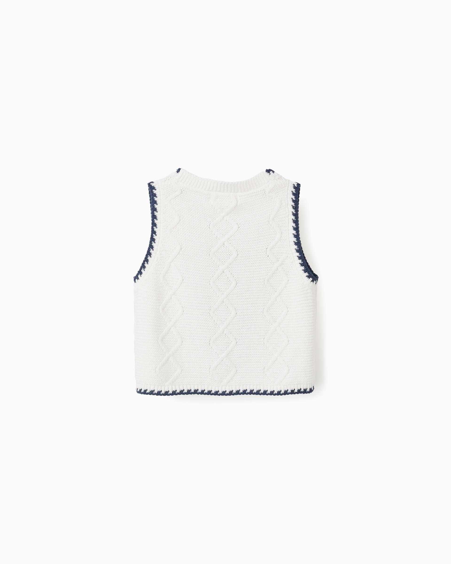 Blusa Tejida Botones Flores Zippy estilo