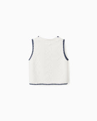 Blusa Tejida Botones Flores Zippy estilo