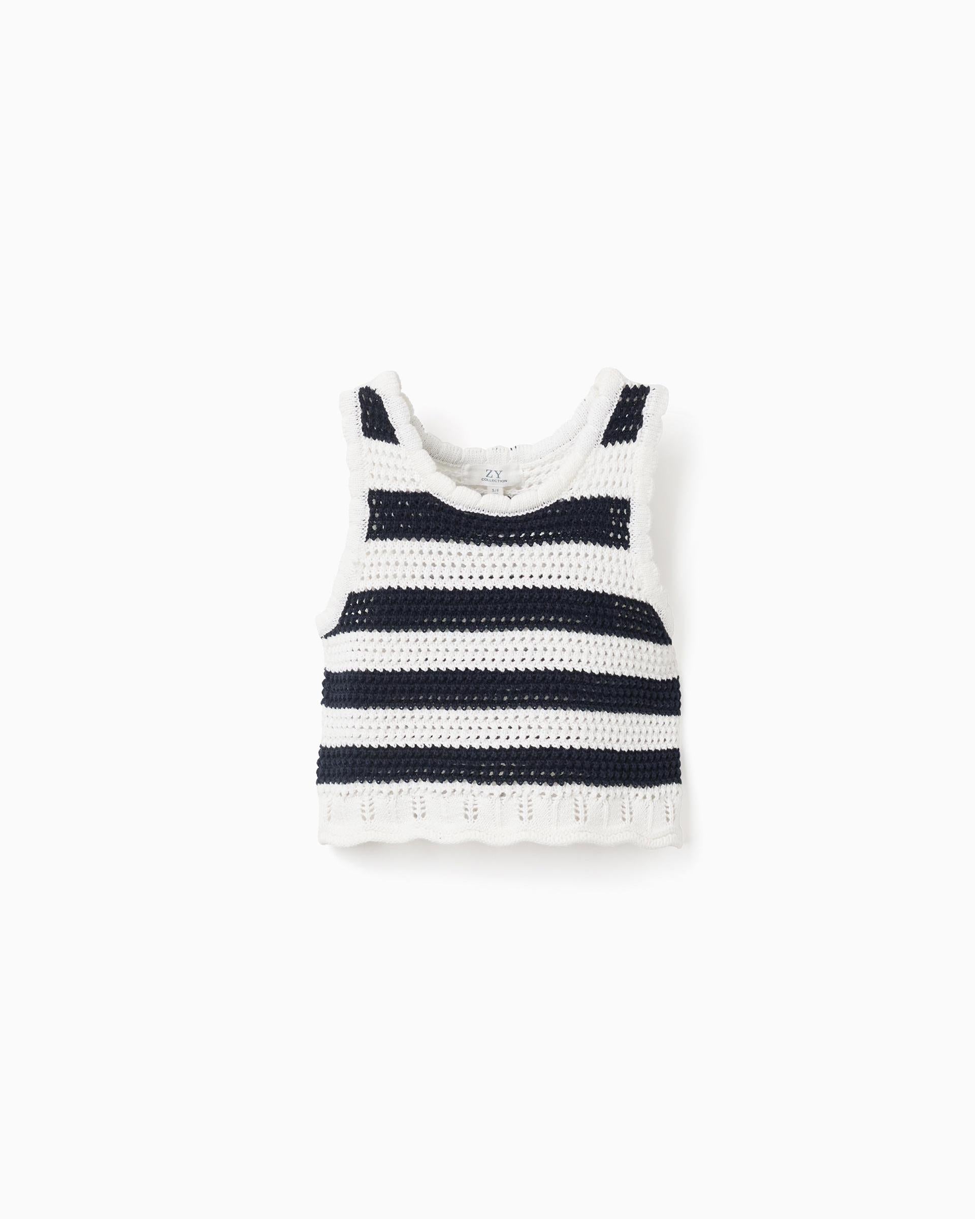 Blusa Crop Top Tejido Rayas Zippy
