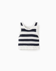Blusa Crop Top Tejido Rayas Zippy