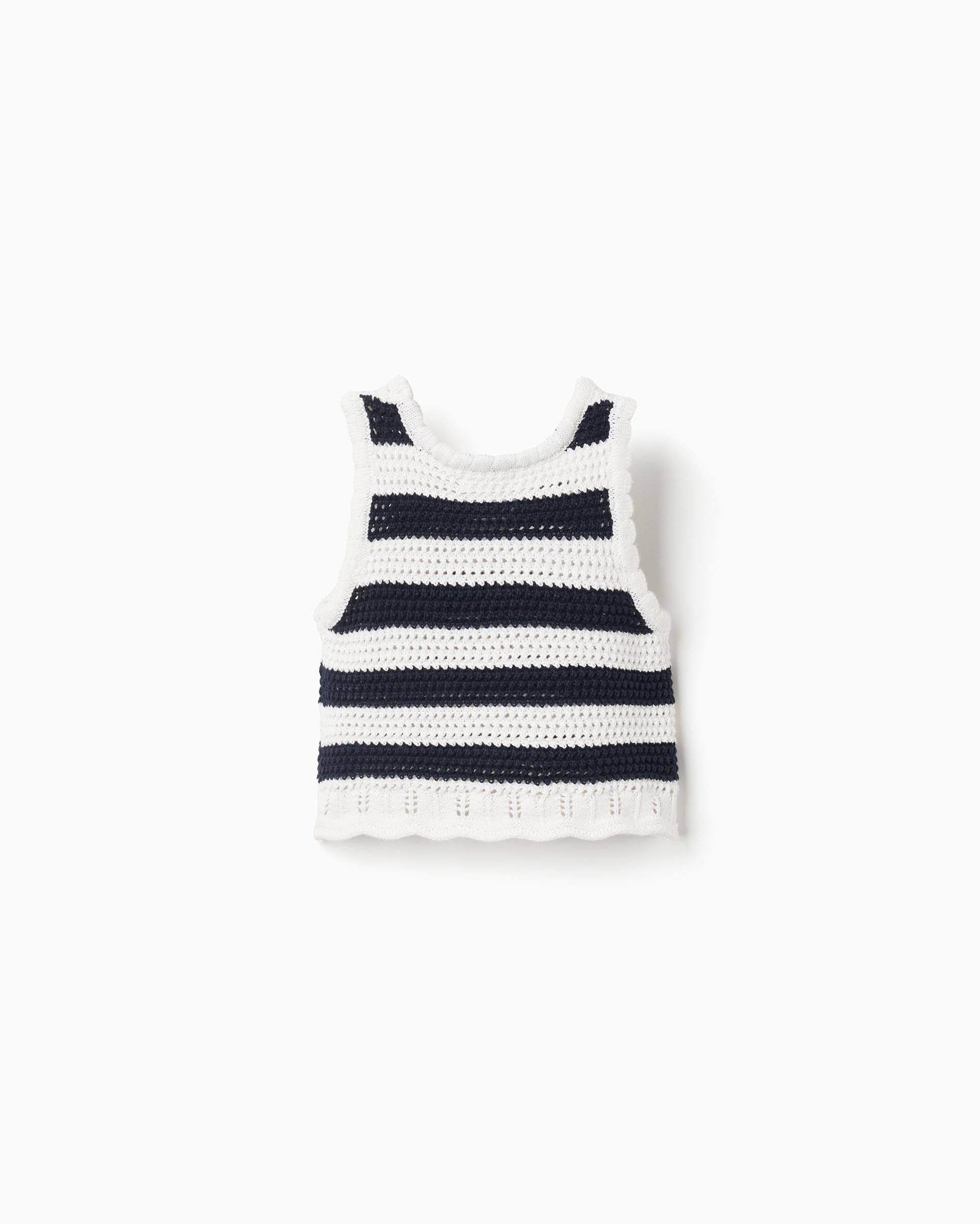 Blusa Crop Top Tejido Rayas Zippy estilo