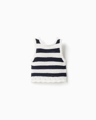 Blusa Crop Top Tejido Rayas Zippy estilo