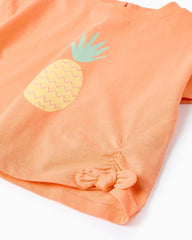 Blusa Estampado Piña Naranja Zippy detalle