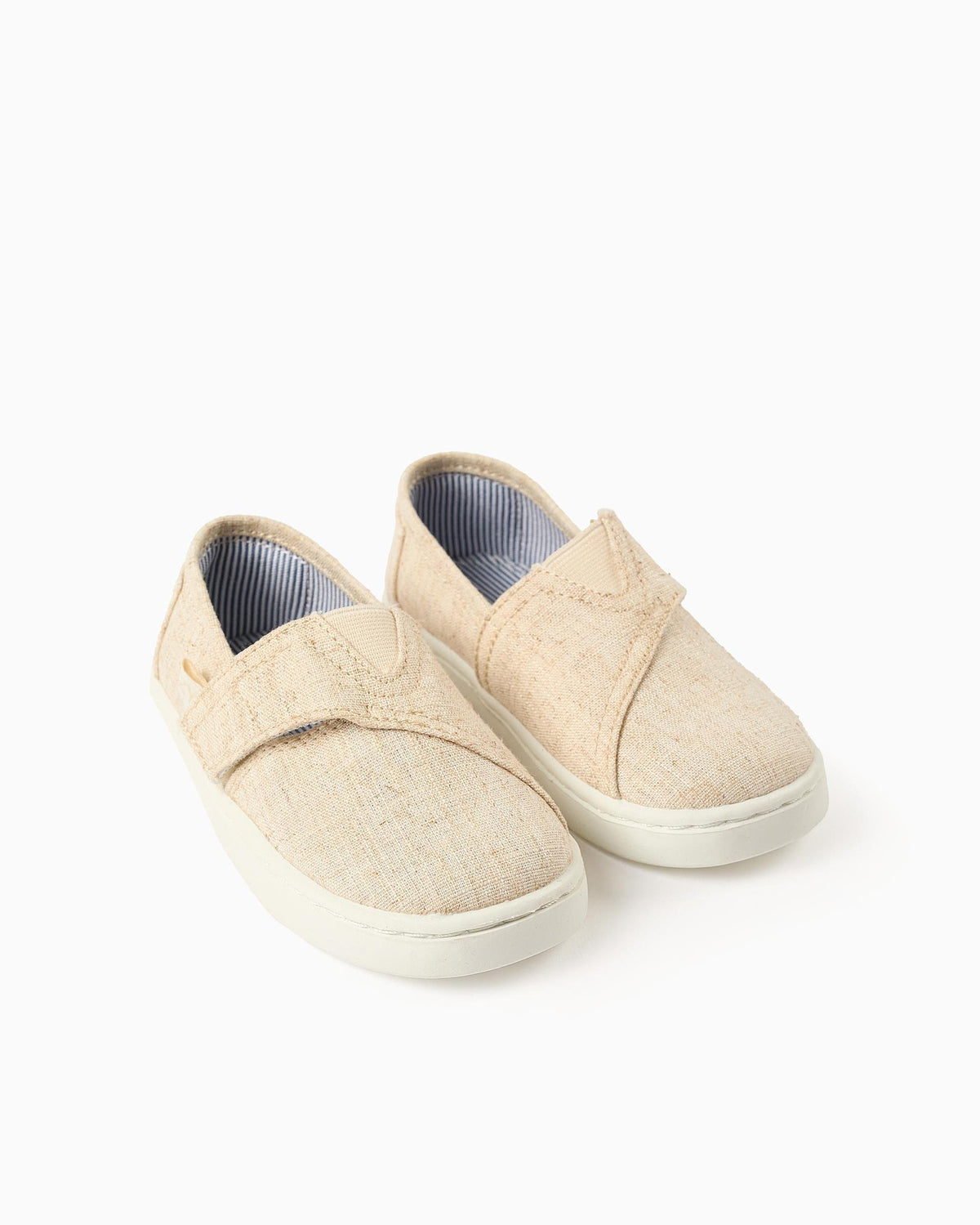 Tenis Velcro Lona Clásico Beige Zippy