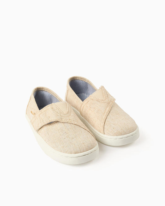 Tenis Velcro Lona Clásico Beige Zippy
