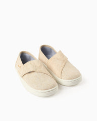Tenis Velcro Lona Clásico Beige Zippy
