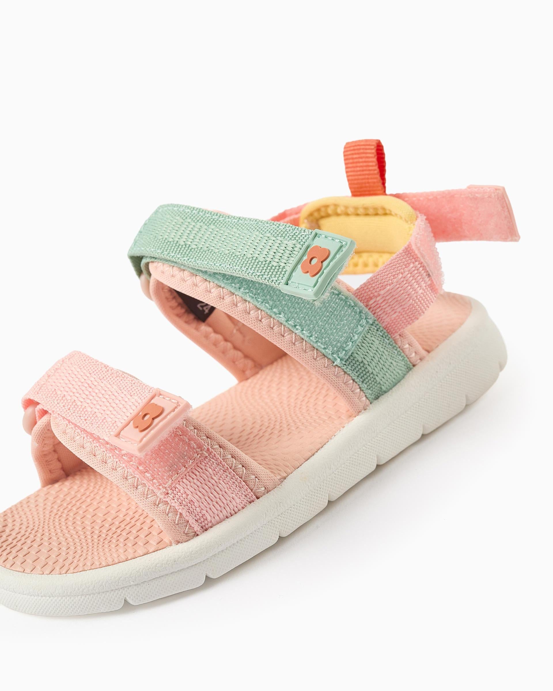 Sandalias Velcro Combinada Naranja Zippy estilo