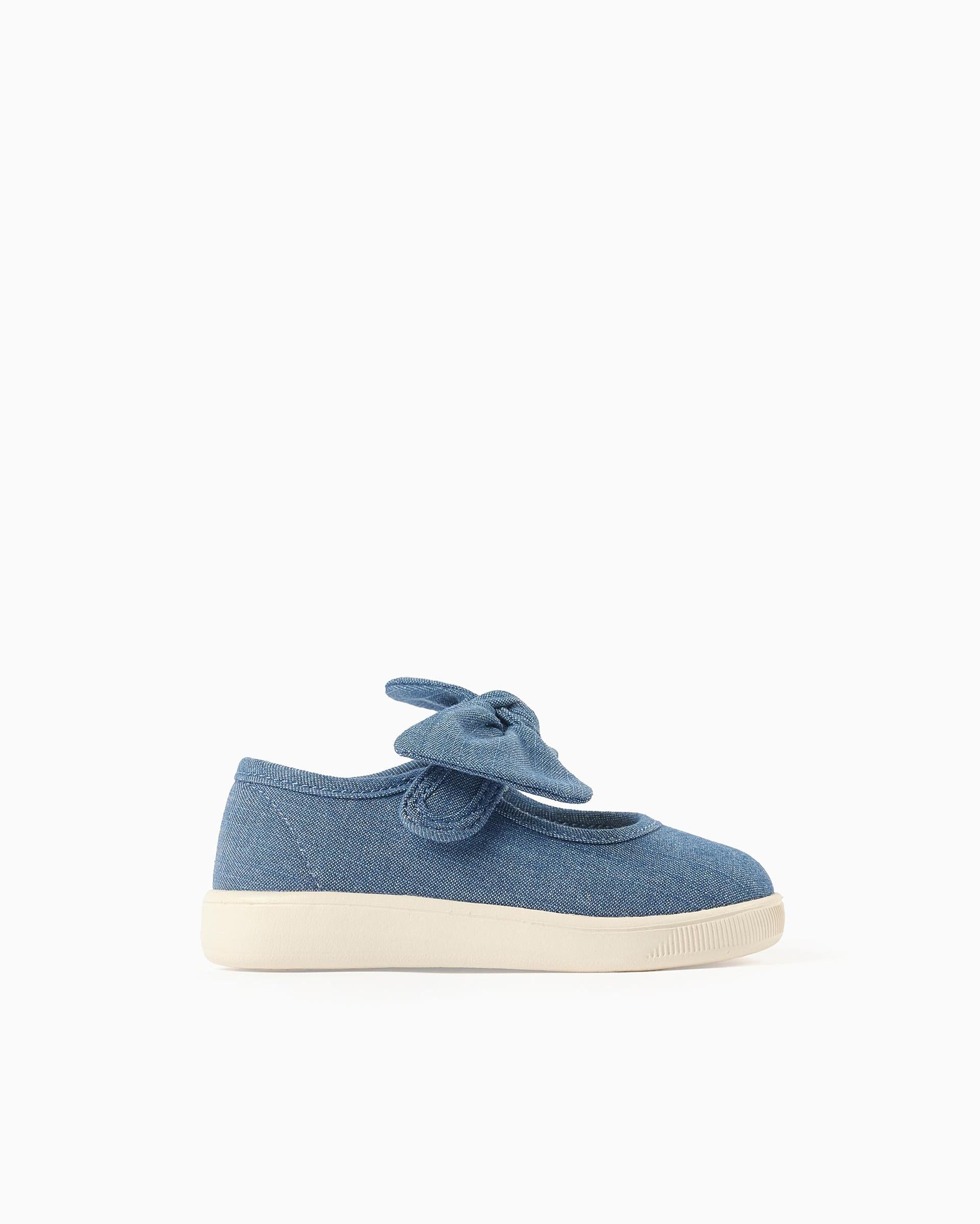 Baleta Detalle Moño Denim  Zippy detalle