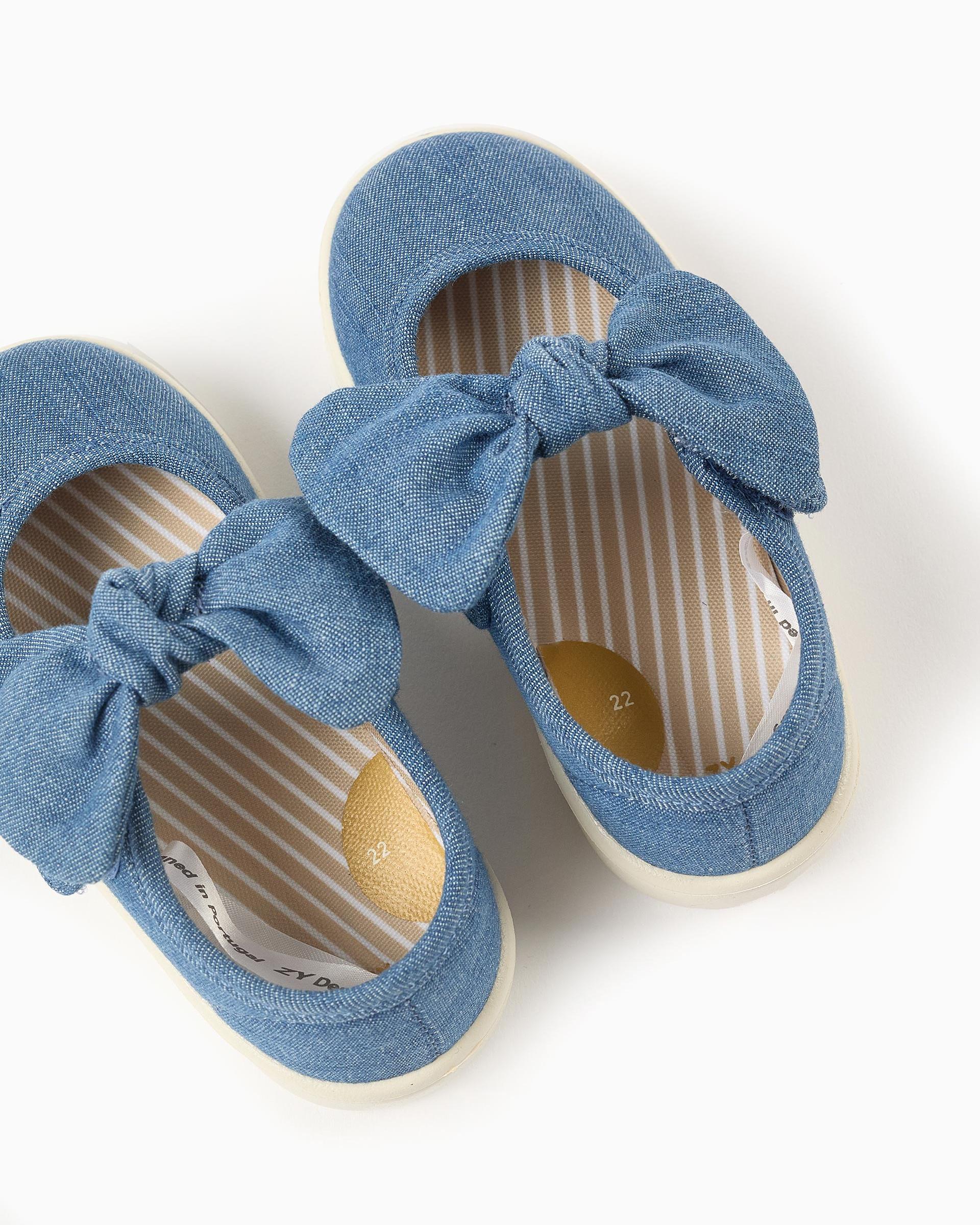 Baleta Detalle Moño Denim  Zippy diseño
