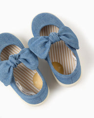Baleta Detalle Moño Denim  Zippy diseño