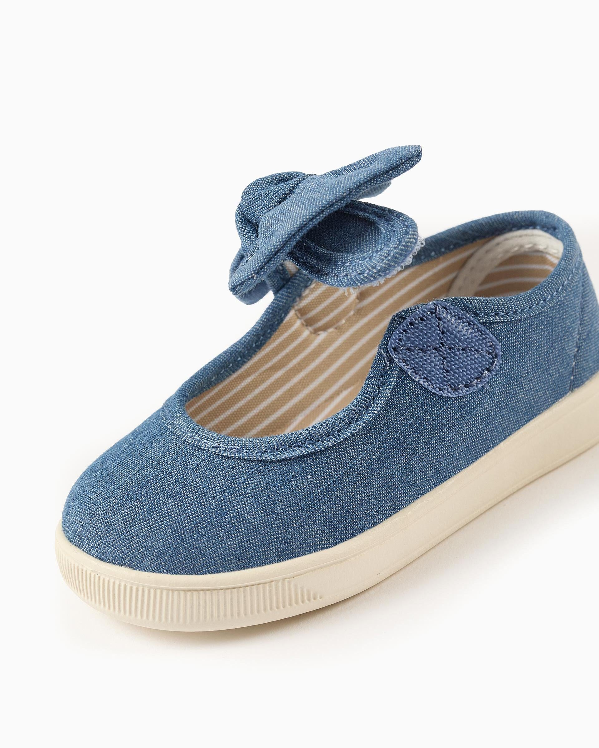 Baleta Detalle Moño Denim  Zippy estilo