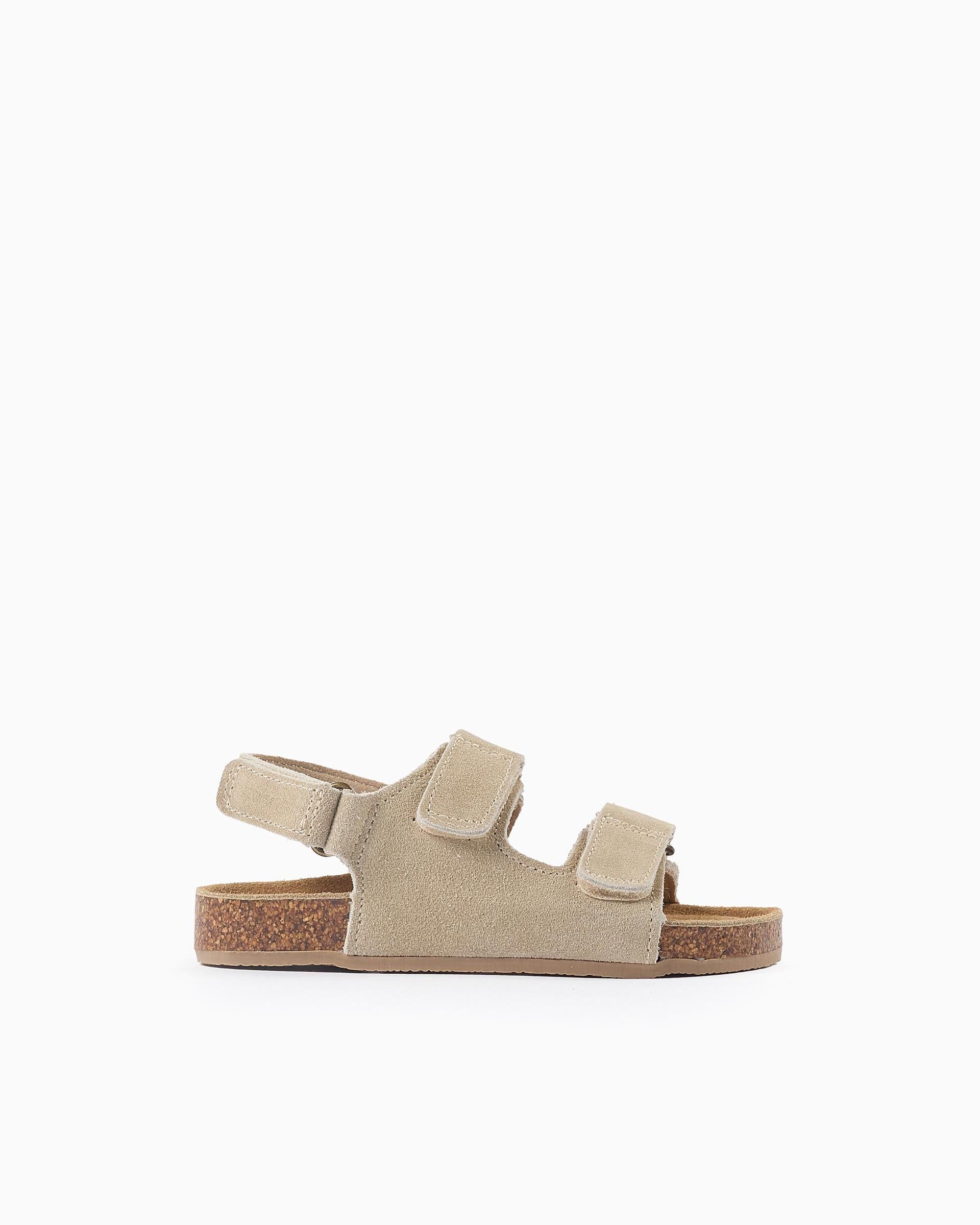 Sandalias Velcro Bio Piel Beige Zippy estilo