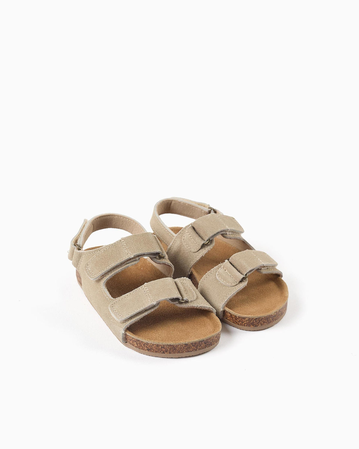 Sandalias Velcro Bio Piel Beige Zippy