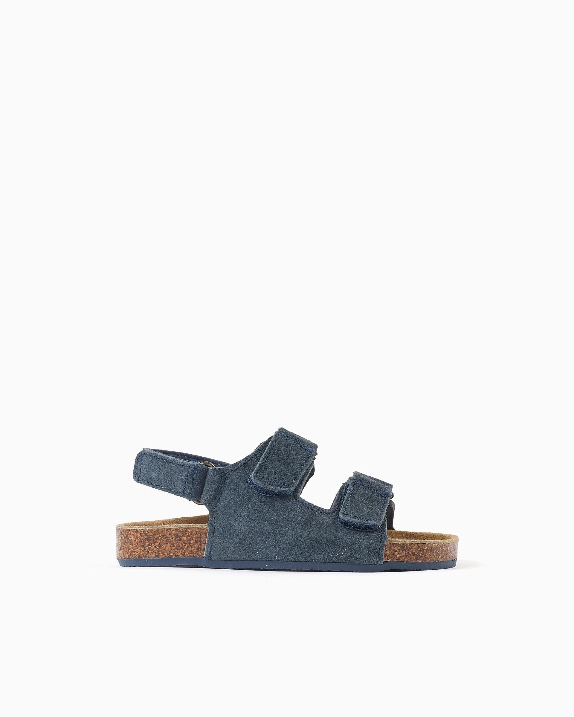 Sandalias Velcro Bio Piel Navy Zippy perfil