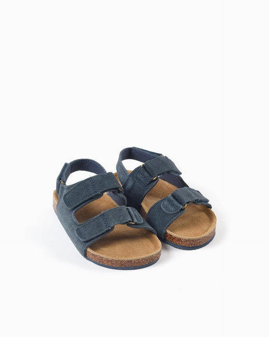 Sandalias Velcro Bio Piel Navy Zippy