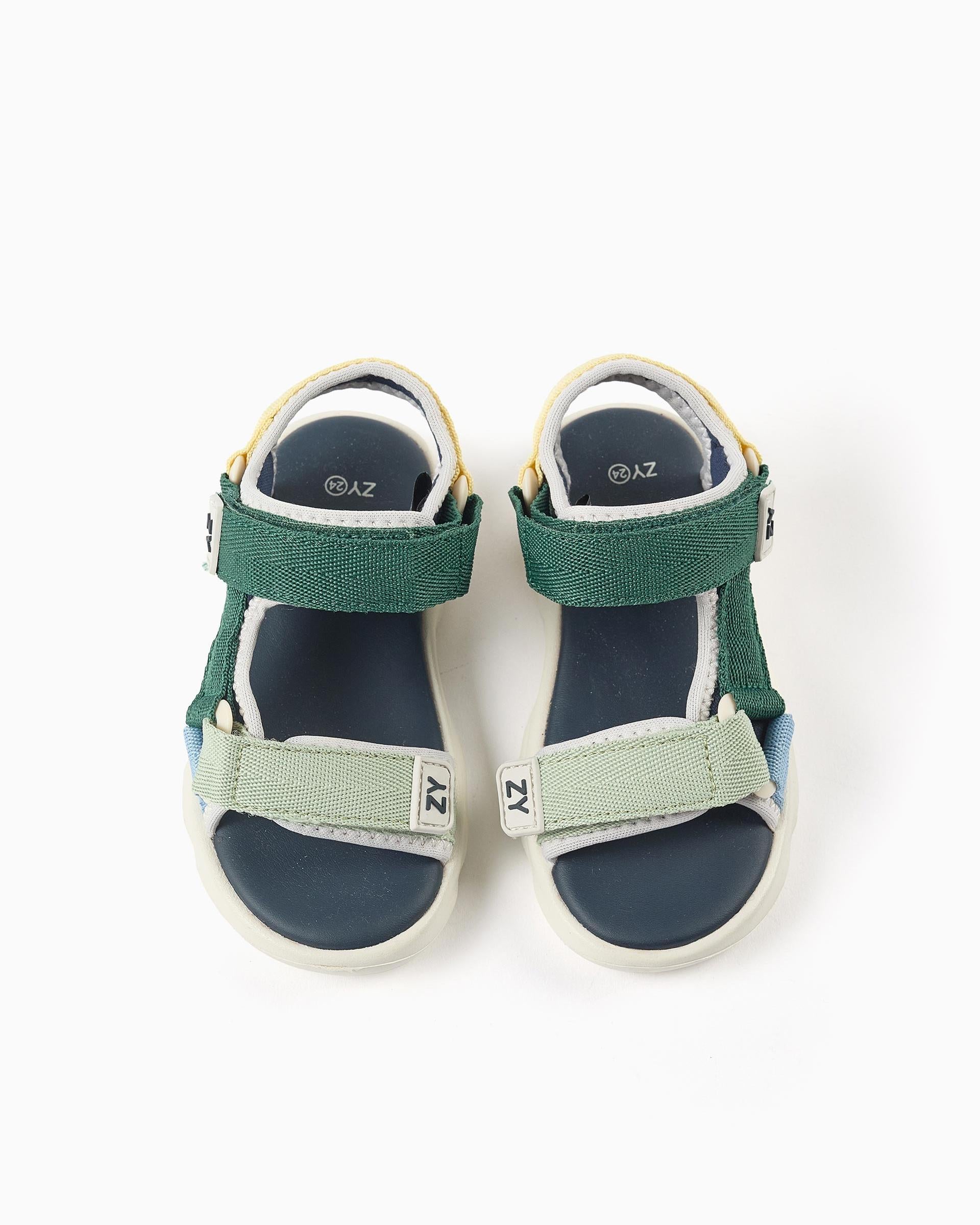 Sandalias Combinadas Velcro Verde Zippy estilo