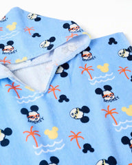 Toalla con Capota Mickey Playa Azul Zippy