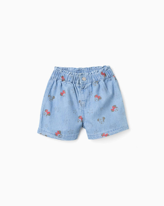 Short Estampado Minnie Denim Zippy