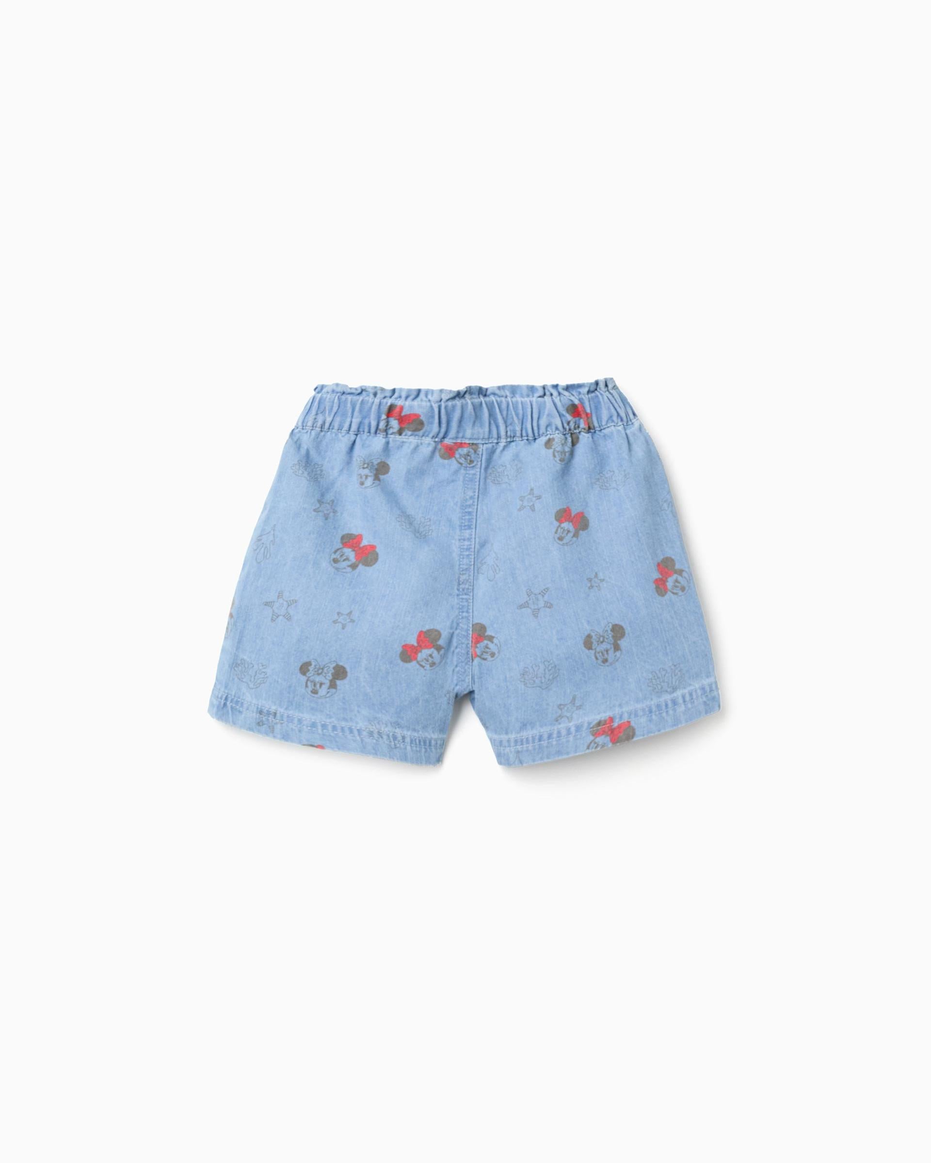 Short Estampado Minnie Denim Zippy estilo