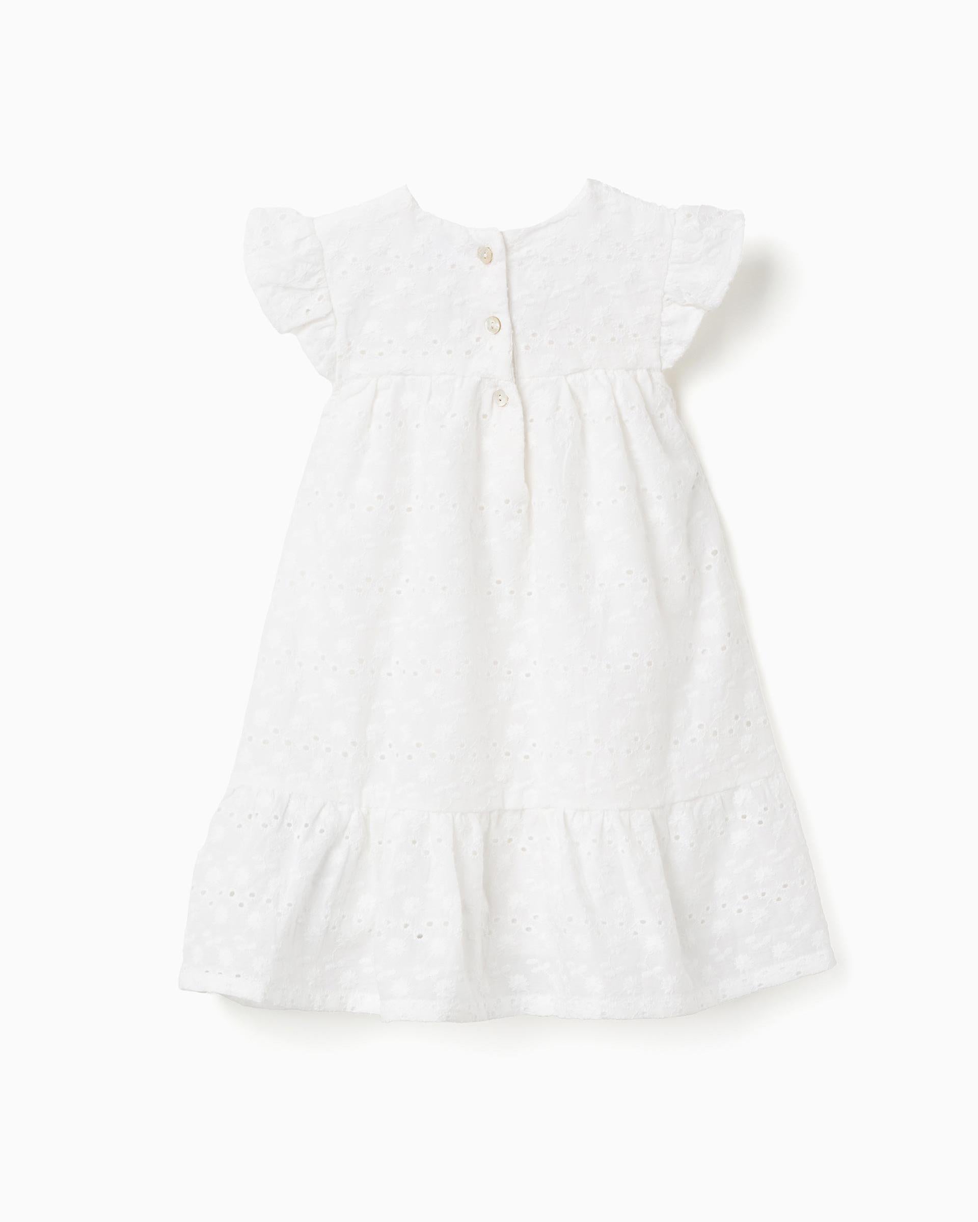 Vestido Ojalillo Flores Blanco Zippy diseño