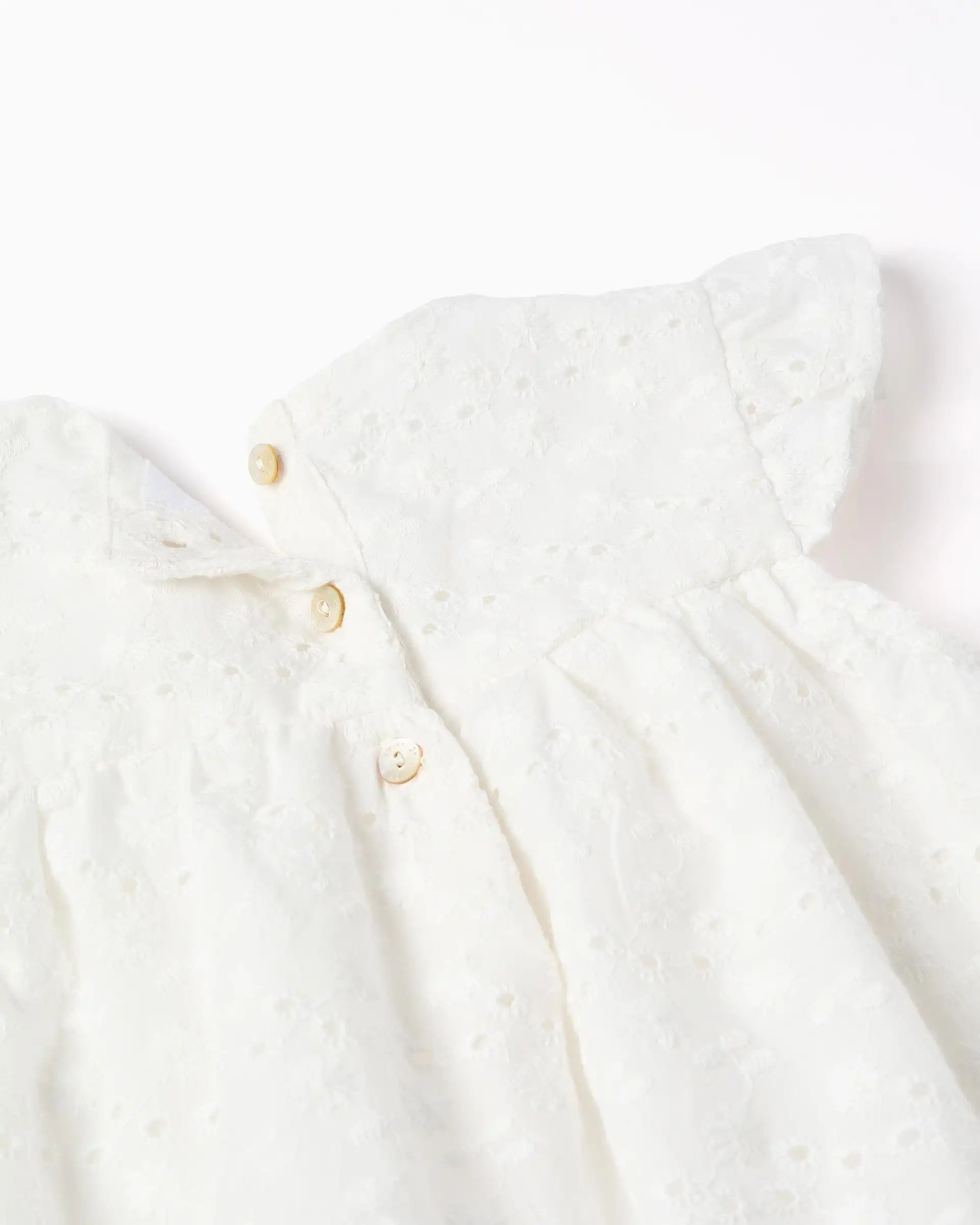 Vestido Ojalillo Flores Blanco Zippy estilo