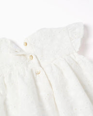 Vestido Ojalillo Flores Blanco Zippy estilo