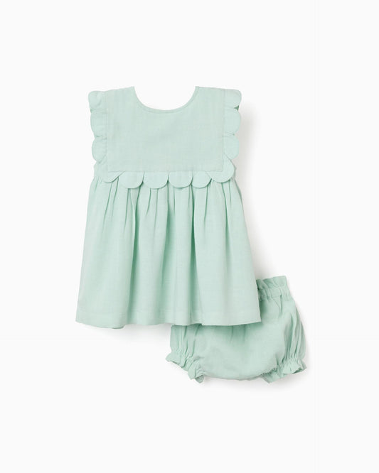 Vestido con Panty Pecho Verde Zippy