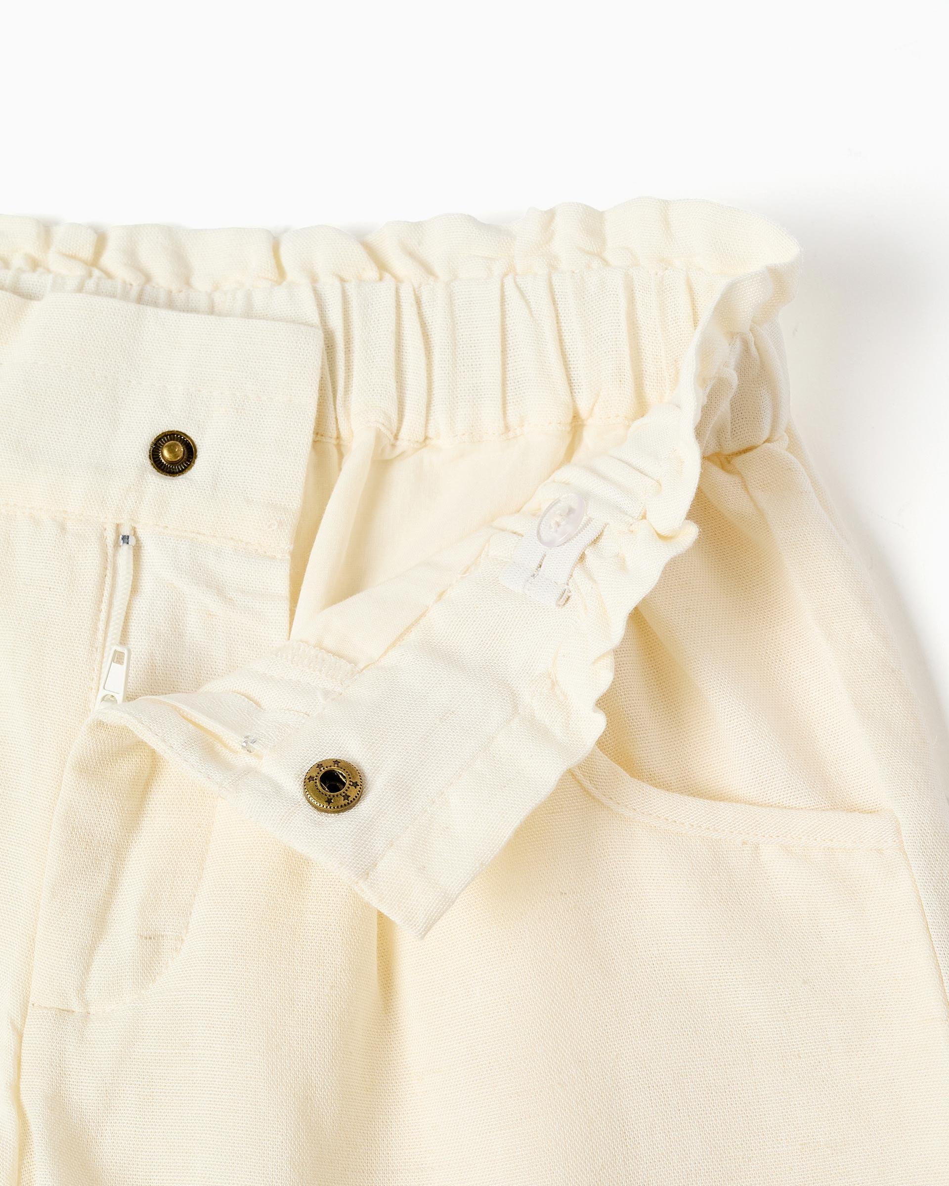 Short en Lino para Niña Beige Zippy ESTILO