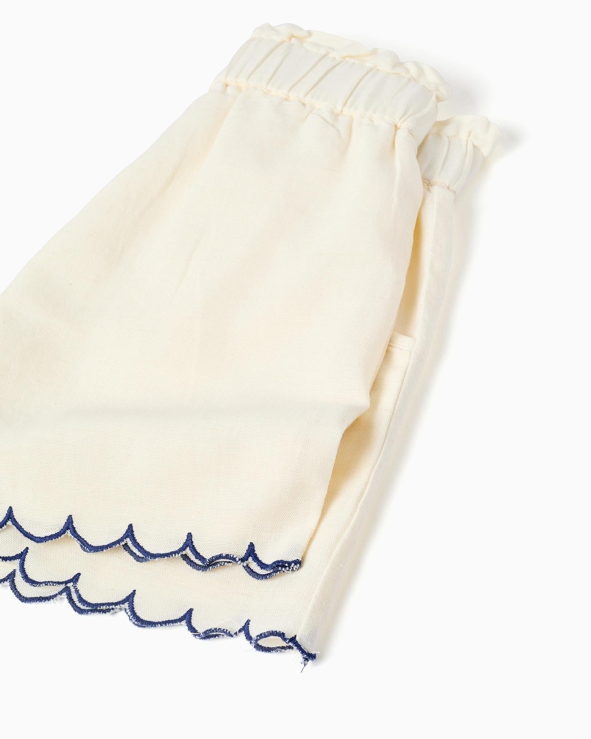 Short en Lino para Niña Beige Zippy detalle 