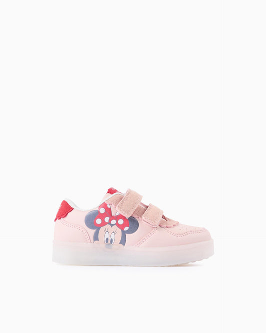 Tenis con Velcro Luces Minnie Rosa Zippy