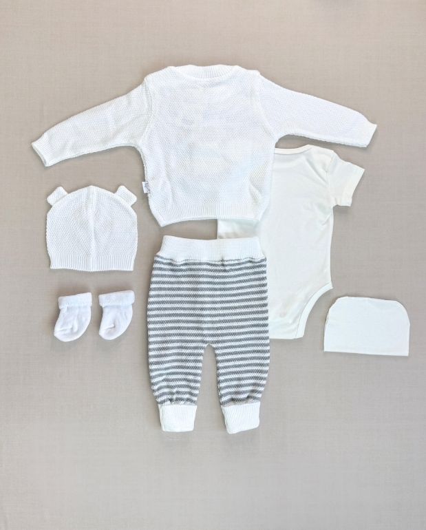 Set Primer Día Bordado Oveja Blanco Bebe