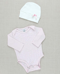 Set Primer Día Tejido Body Puntos Rosa Pink