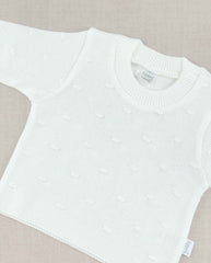 Set Primer Día Tejido Puntos Blanco Detalle