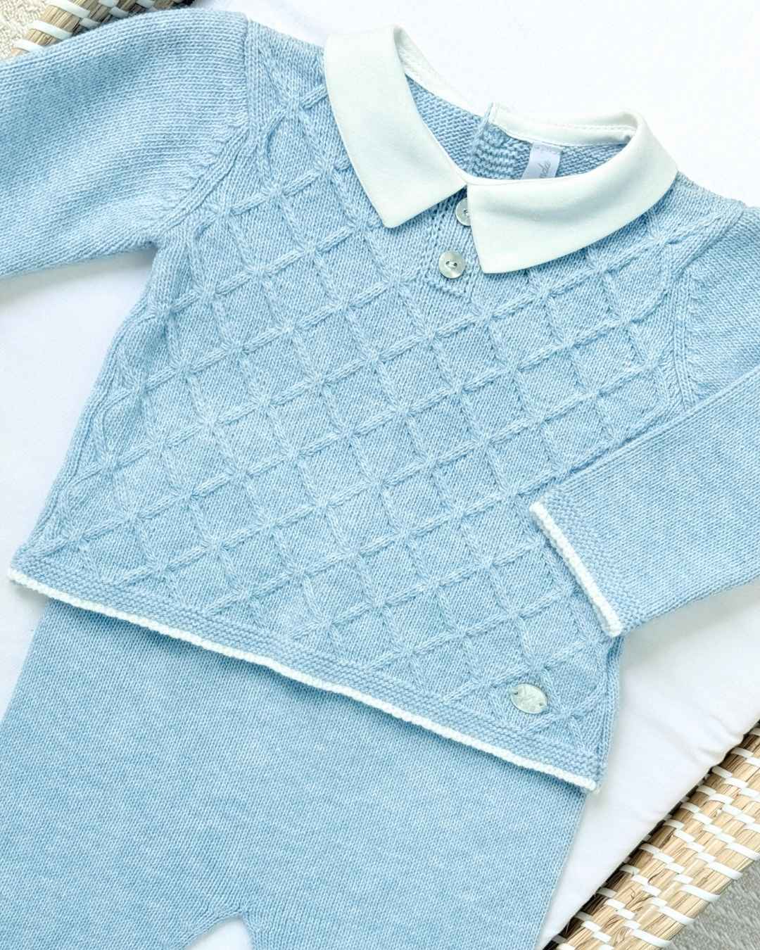 Primer Día Tricot Gris Celeste Martín Aranda Blue