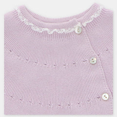 Conjunto Tricot Botones Lila Primer Dia