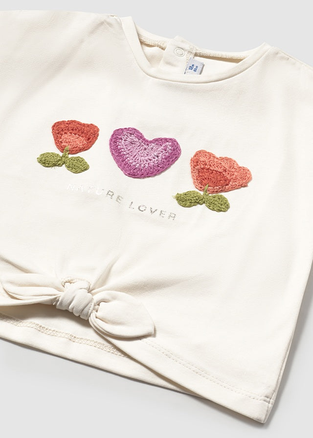 Blusa Detalle Croché Blanco Mayoral detalle